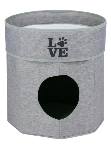 Edco Katzenhaus in Grau - (H)35 x Ø 33 cm