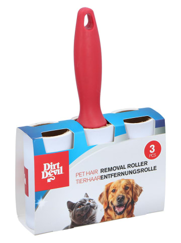 Edco 4-częściowy zestaw w kolorze czerwonym do usuwania sierści