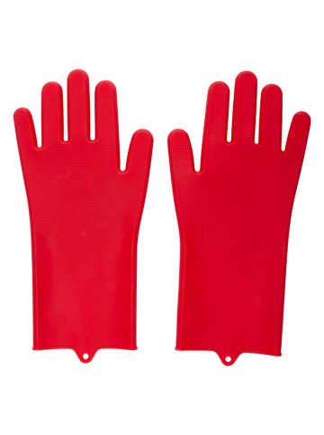 Edco 2-delige set: dierenverzorgingshandschoenen rood - (L)32,6 x (B)15,5 cm
