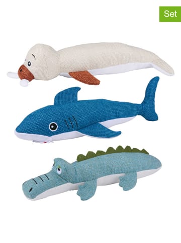 Edco 3-delige set: pluche hondenknuffels blauw - (B)49 cm (verrassingsproduct)