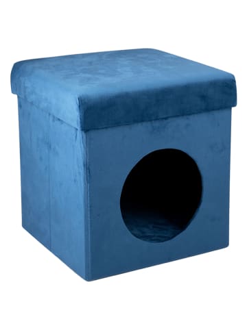 Edco Kattenhuis blauw - (B)34 x (H)36 x (D)34 cm
