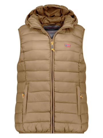 Geographical Norway Doorgestikte bodywarmer "Vatikolor" lichtbruin