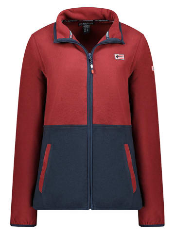 Geographical Norway Kurtka polarowa "Touki" w kolorze bordowo-granatowym