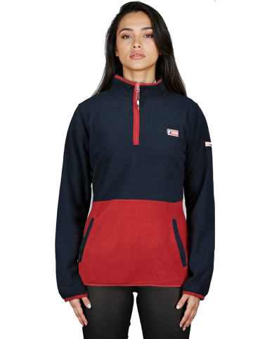 Geographical Norway Fleecepullover "Touki" in Dunkelblau/ Bordeaux