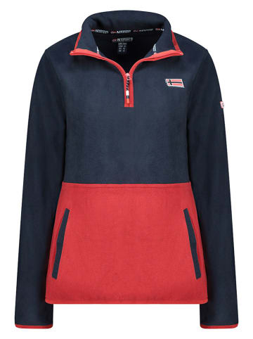 Geographical Norway Bluza polarowa "Touki" w kolorze granatowo-bordowym