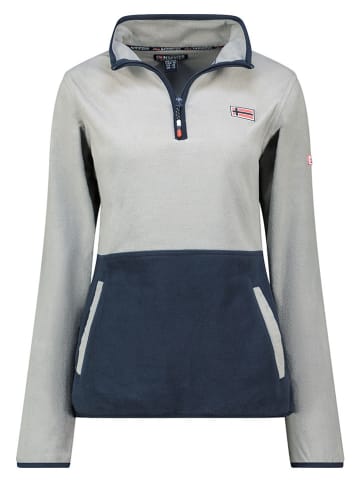 Geographical Norway Fleece trui "Touki" lichtgrijs/donkerblauw