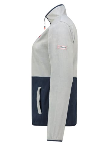 Geographical Norway Fleece trui "Touki" lichtgrijs/donkerblauw