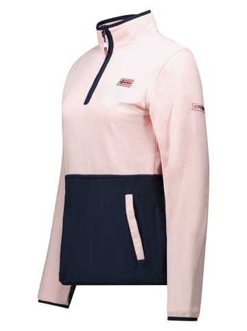 Geographical Norway Bluza polarowa "Touki" w kolorze jasnoróżowo-granatowym
