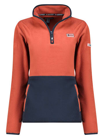 Geographical Norway Bluza polarowa "Touki" w kolorze rdzawoczerwono-granatowym