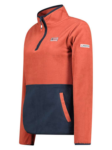 Geographical Norway Bluza polarowa "Touki" w kolorze rdzawoczerwono-granatowym