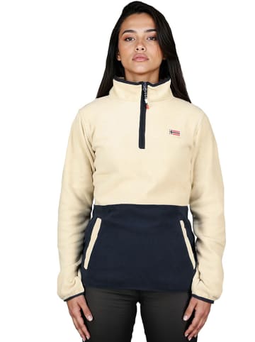 Geographical Norway Fleece trui "Touki" crème/donkerblauw