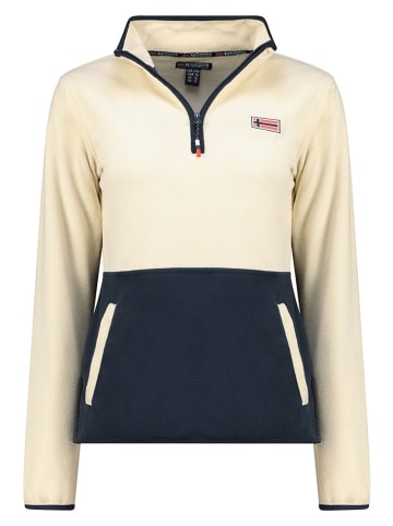 Geographical Norway Fleece trui "Touki" crème/donkerblauw