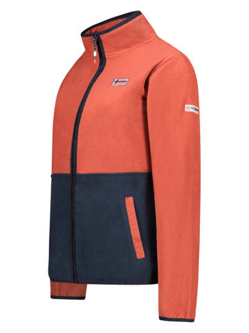 Geographical Norway Kurtka polarowa "Touki" w kolorze granatowo-pomarańczowym