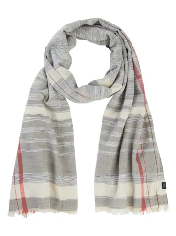 Camel Active Schal in Grau/ Rot/ Creme