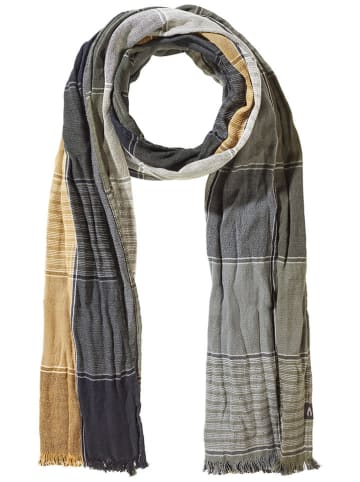 Camel Active Schal in Khaki/ Dunkelblau/ Gelb