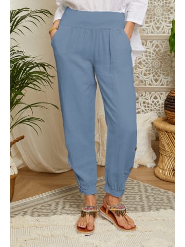 Lin Passion Linnen broek blauw