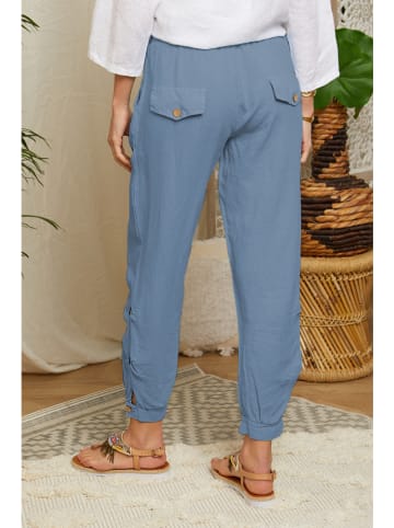 Lin Passion Linnen broek blauw