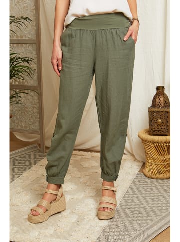 Lin Passion Leinen-Hose in Khaki