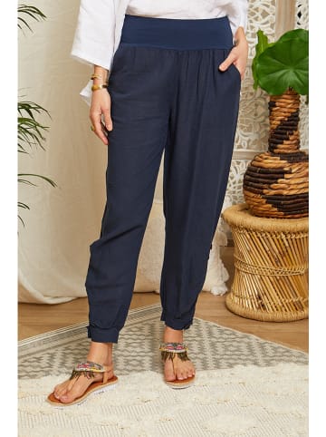 Lin Passion Linnen broek donkerblauw