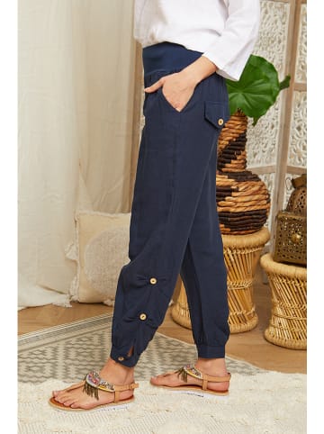 Lin Passion Linnen broek donkerblauw
