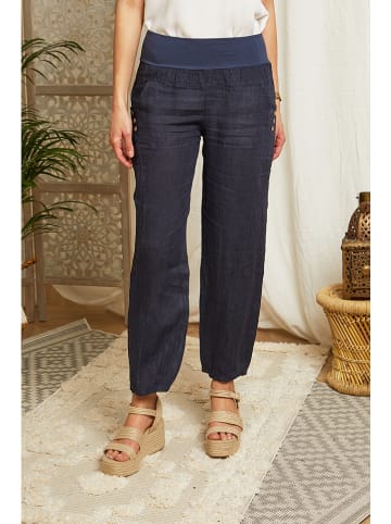 Lin Passion Linnen broek donkerblauw