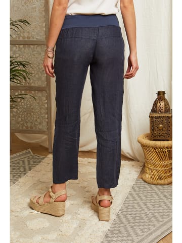 Lin Passion Linnen broek donkerblauw
