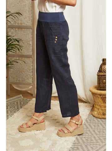Lin Passion Linnen broek donkerblauw