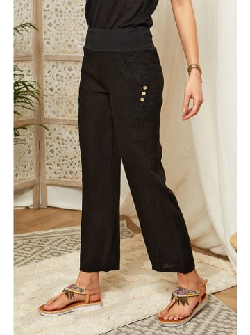 Lin Passion Lniane spodnie w kolorze czarnym