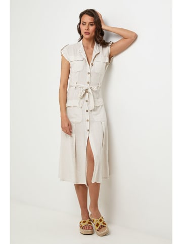 Lin Passion Leinen-Kleid in Creme