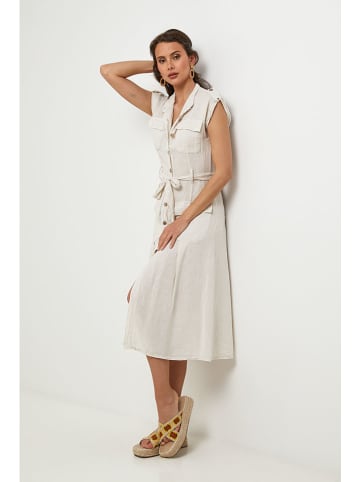 Lin Passion Leinen-Kleid in Creme
