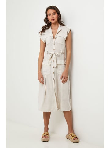 Lin Passion Leinen-Kleid in Creme