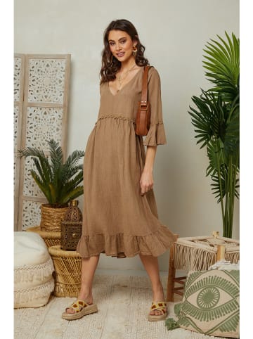 Lin Passion Linnen jurk camel