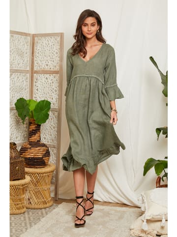 Lin Passion Linnen jurk kaki