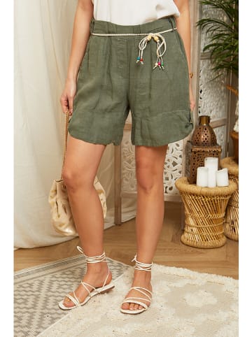 Lin Passion Leinen-Shorts in Khaki