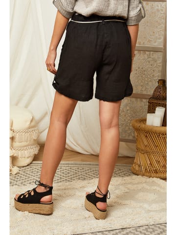 Lin Passion Leinen-Shorts in Schwarz