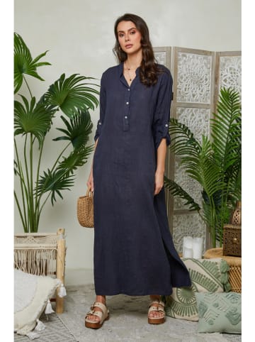 Lin Passion Leinen-Kleid in Dunkelblau