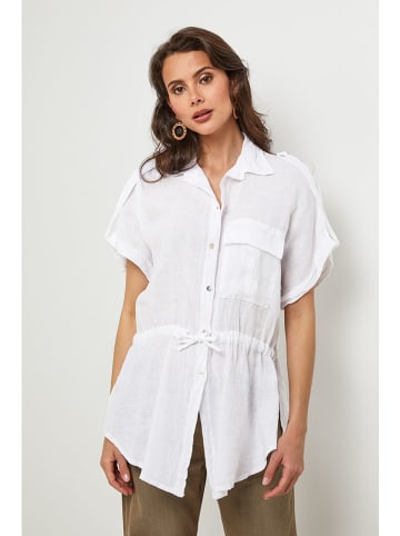 Lin Passion Leinen-Bluse in Weiß