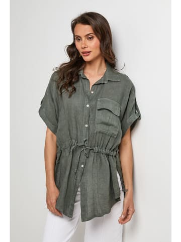 Lin Passion Leinen-Bluse in Khaki