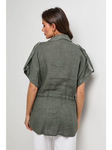 Lin Passion Leinen-Bluse in Khaki