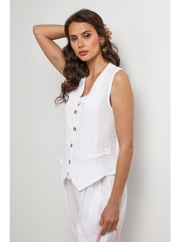 Lin Passion Linnen gilet wit