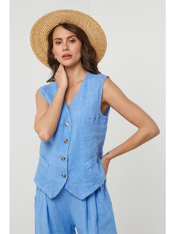 Lin Passion Linnen gilet lichtblauw