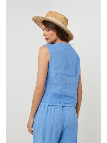 Lin Passion Lniana kamizelka w kolorze błękitnym