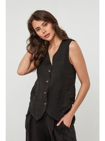 Lin Passion Leinen-Weste in Schwarz