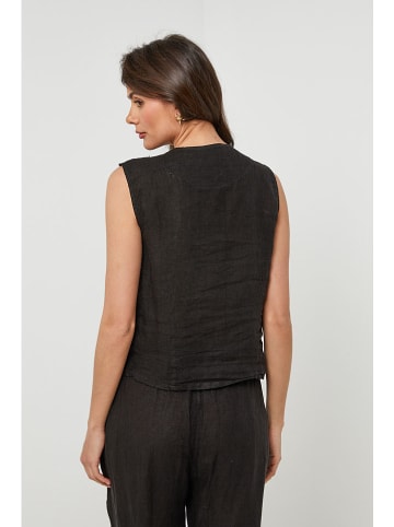 Lin Passion Linnen gilet zwart