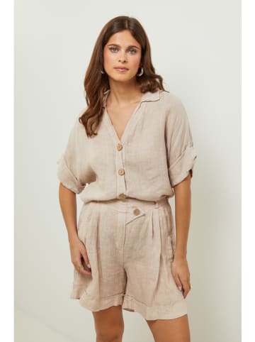 Lin Passion Leinen-Bluse in Beige