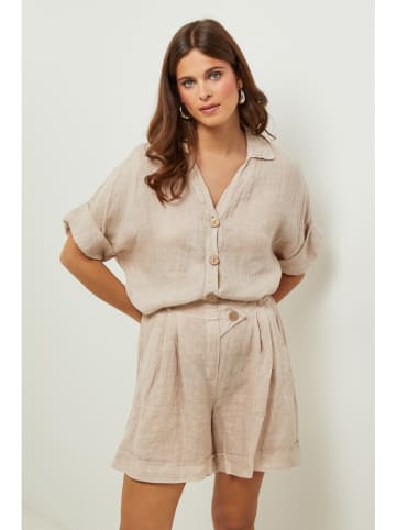 Lin Passion Leinen-Bluse in Beige