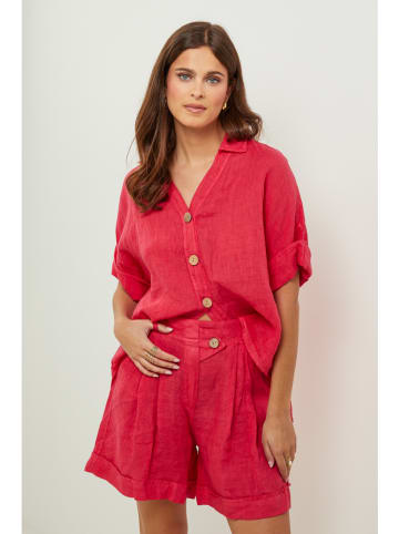 Lin Passion Leinen-Bluse in Koralle