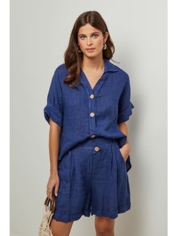 Lin Passion Leinen-Bluse in Blau