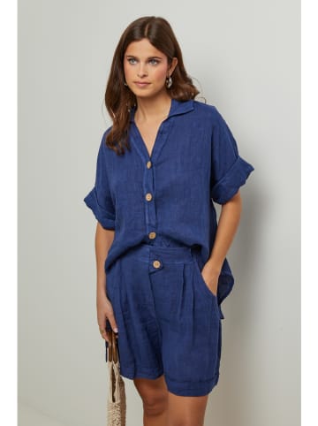 Lin Passion Linnen blouse blauw