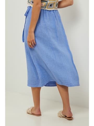 Lin Passion Leinen-Rock in Hellblau